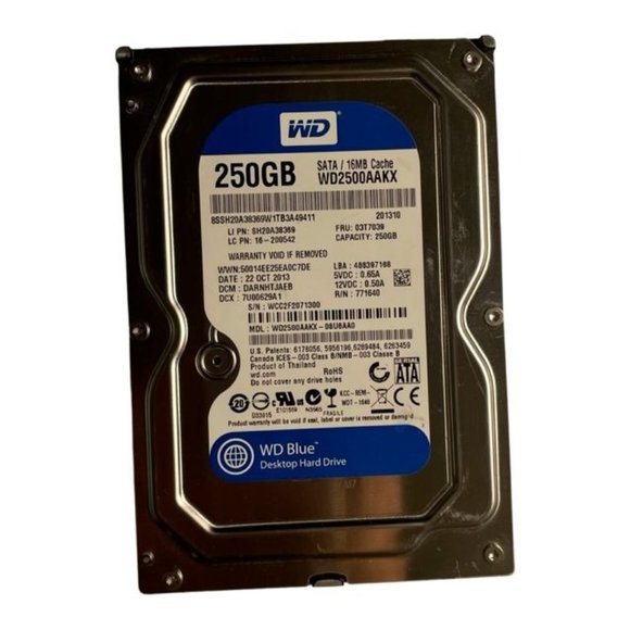 WD 250GB SATA, 16 MB Cache, WD2500AAKX - 08U6AA0 3.5" HDD, WD Blue Desktop Hard